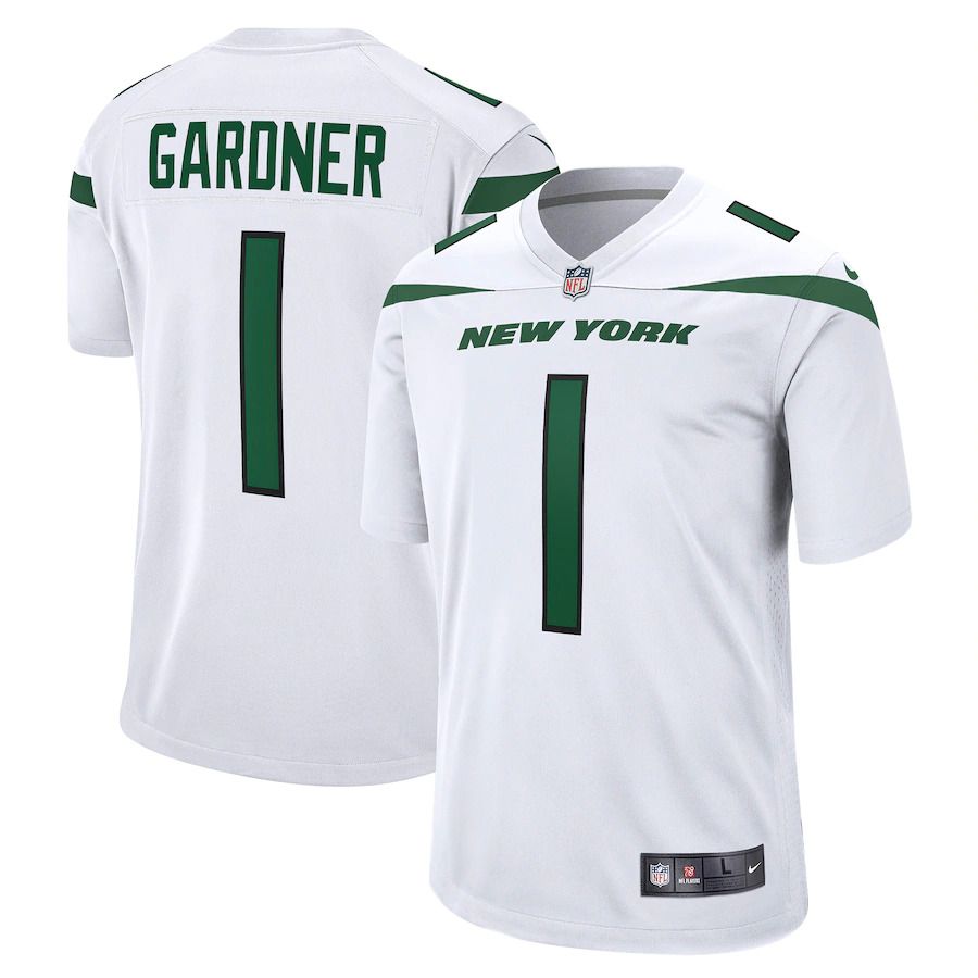 Cheap Men New York Jets 1 Ahmad Sauce Gardner Nike White 2022 NFL Draft First Round Pick Game Jersey